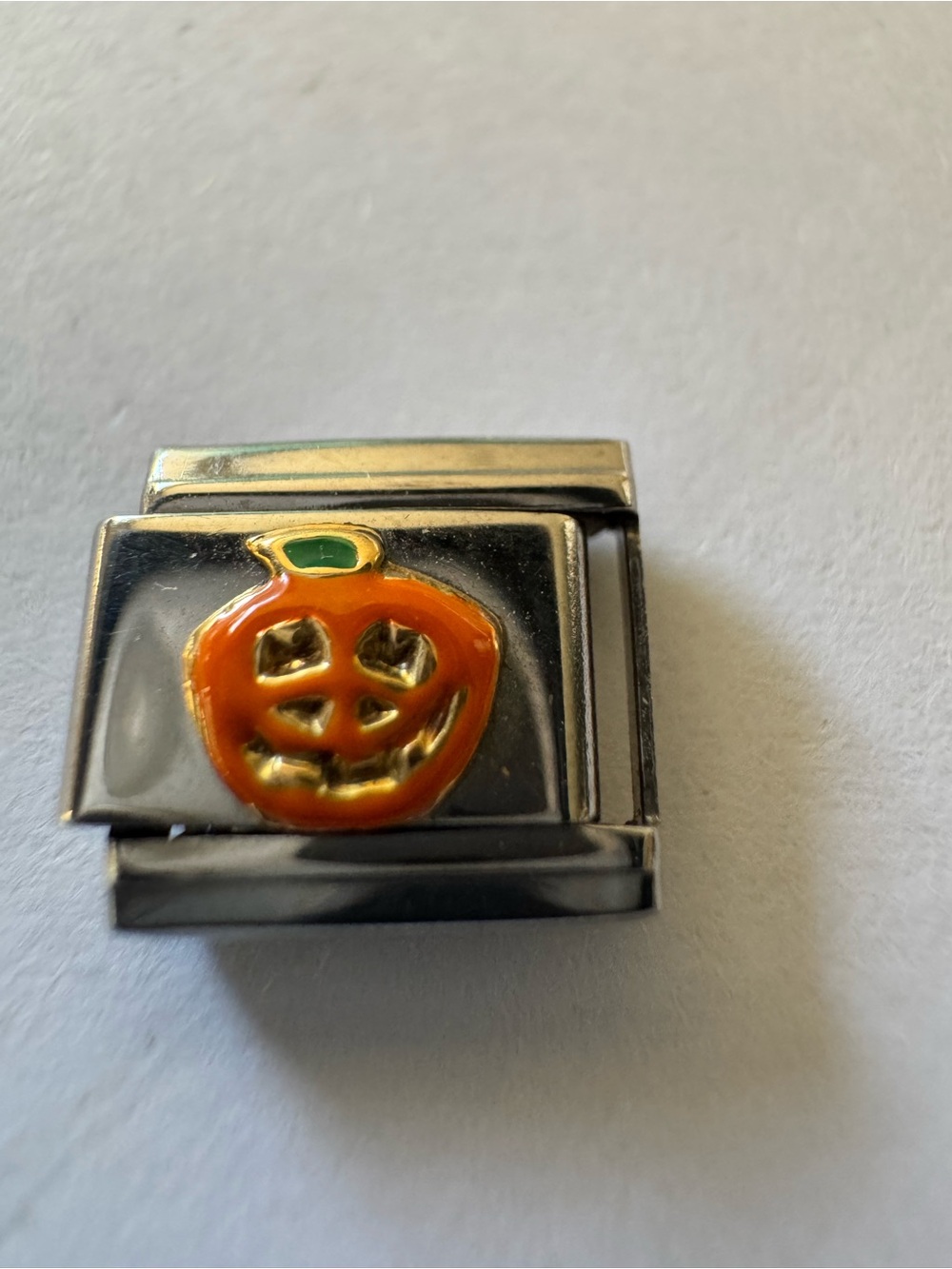 Halloween Pumpkin Enamel Charm Link Bracelet  - New